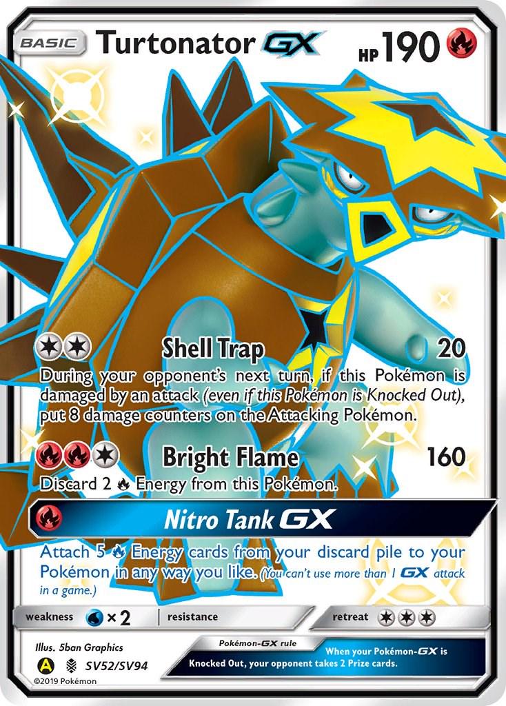 Hidden Fates Turtonator GX Pokémon card